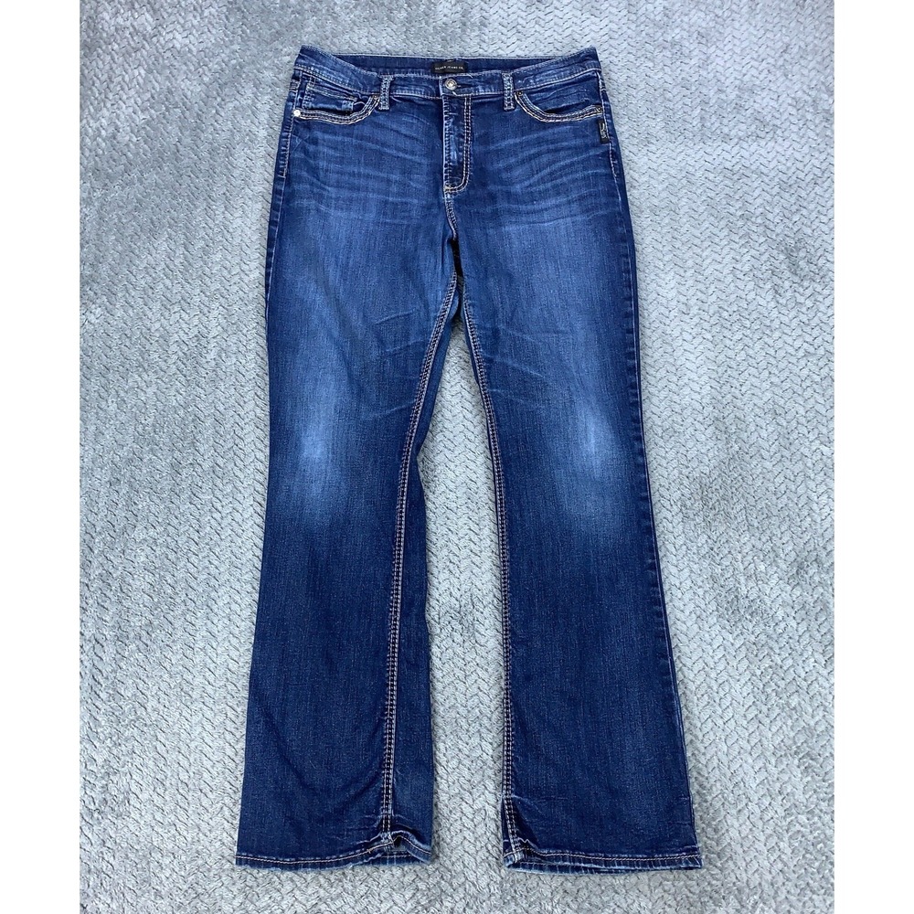 Silver Jeans Co Calley Slim Boot Jeans Womens Tag 31x31 Blue Stretch Faded 33x31